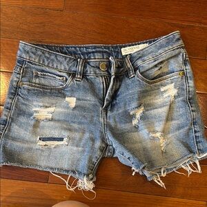 Blank NYC Women's Distressed Denim Shorts - Blue